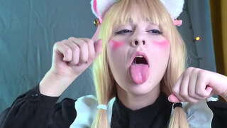 Vanilla Nekopara seljas suur kukk ja squirts